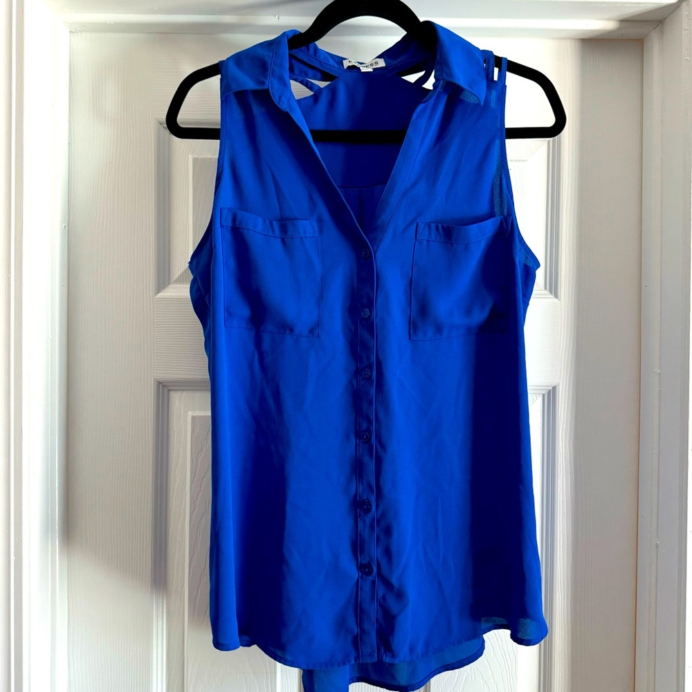Express Royal Blue Portofino Blouse, size M